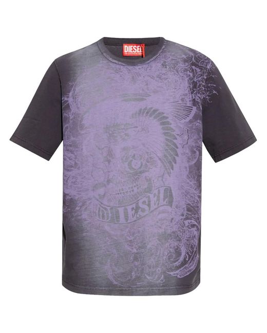 DIESEL Purple T-Adjust Q5 T-Shirt for men