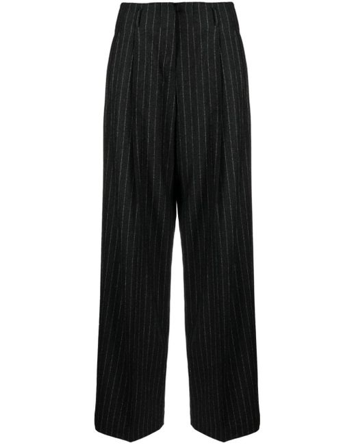 Golden Goose Deluxe Brand Black Straight-leg Pinstripe Trousers