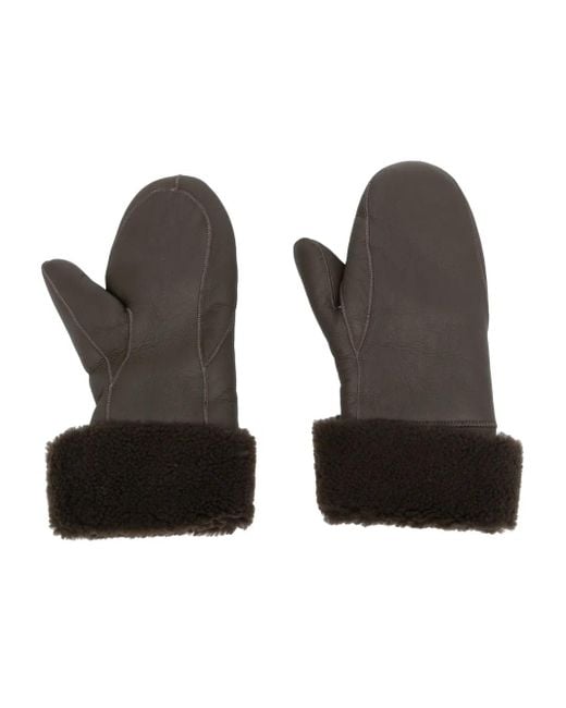 Yves Salomon Black Short Lambskin Mittens