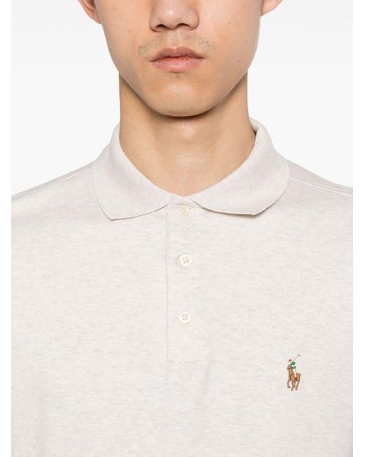 Polo Ralph Lauren White Polo Pony-embroidered Cotton Polo Shirt for men