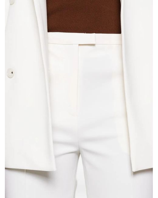 Loulou de Saison White Pantalon Droit À Plis Marqués