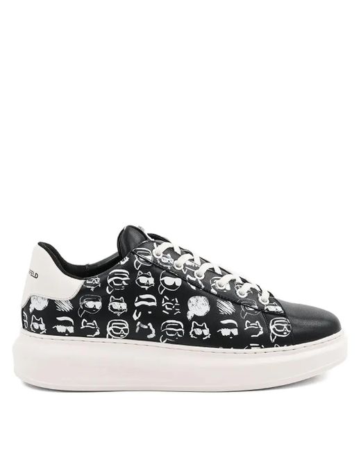 メンズ Karl Lagerfeld ロゴ スニーカー Black