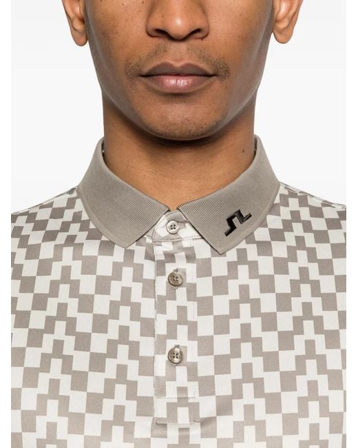 J.Lindeberg White Tour Tech-Print Polo for men