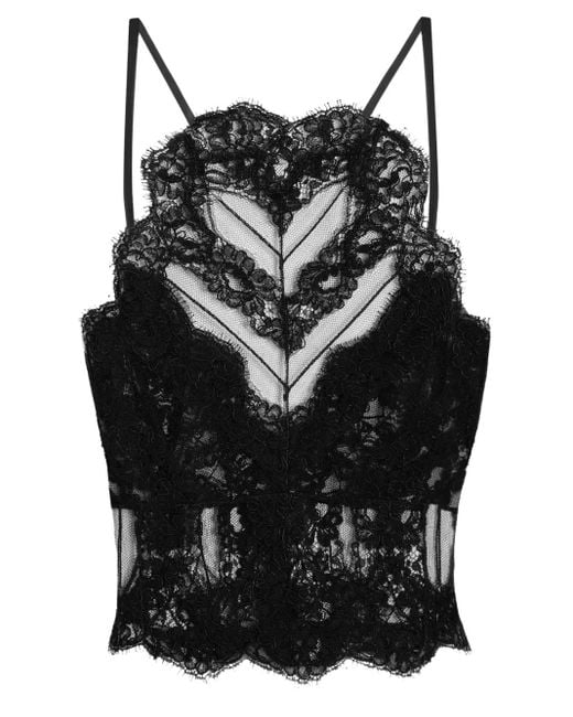 Dolce & Gabbana Black Lace-Trimmed Bralette