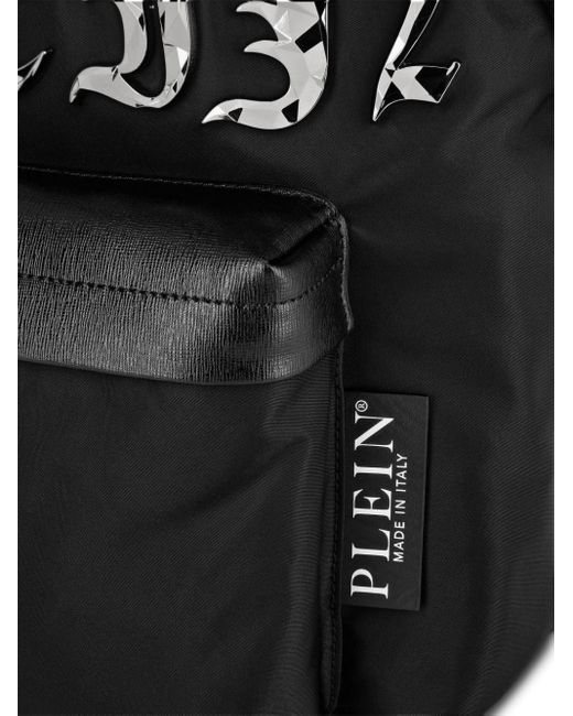 Philipp Plein Black Monogram-print Backpack for men