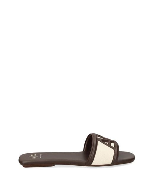 ARMANI EXCHANGE White Logo-Detail Sandals
