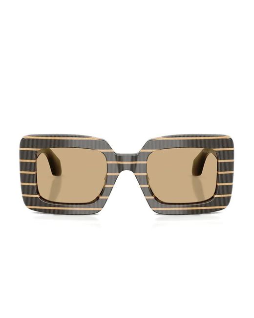 Giorgio Armani Natural Striped Oversized-Frame Sunglasses