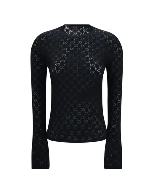 Gucci Black Gg Devoré Top