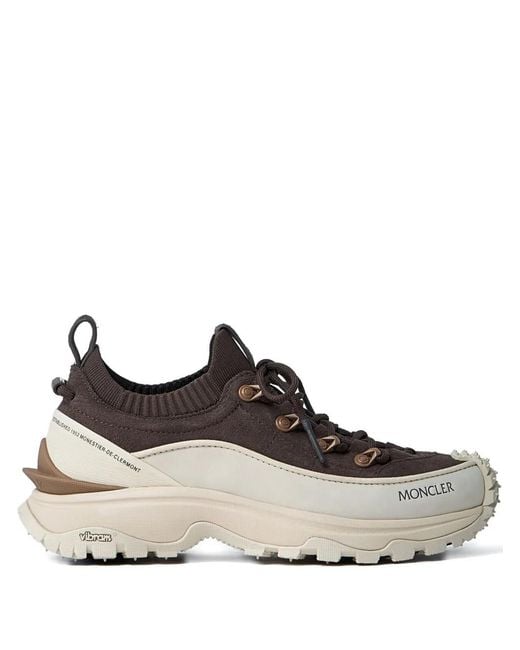 Moncler Brown Trailgrip Lite3 Nubuck And Suede Sneakers