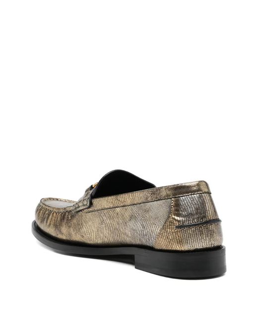Versace Brown Vitello Loafers for men