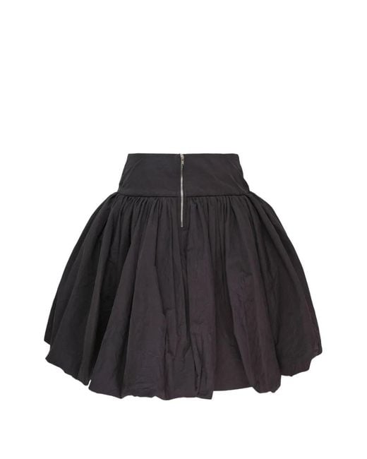 Pushbutton Black Balloon Volume Mini Skirt