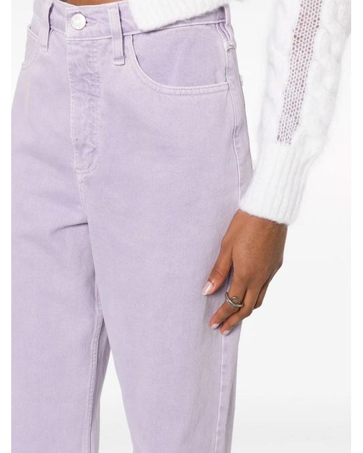 FRAME Purple High-Rise Wide-Leg Jeans