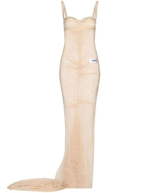 Dolce & Gabbana White Kim Dolce&Gabbana Floral-Lace Maxi Dress