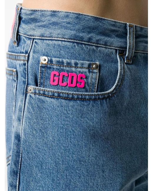 メンズ Gcds Logo-appliqué Denim Shorts Blue