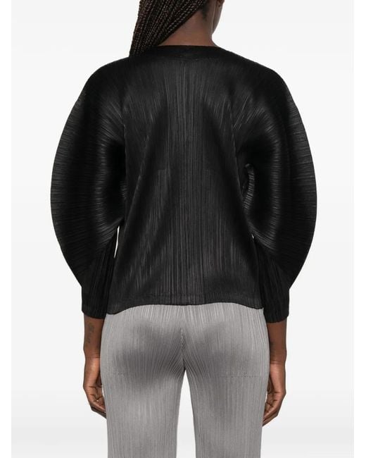 Pleats Please Issey Miyake Black Veste À Manches Structurées
