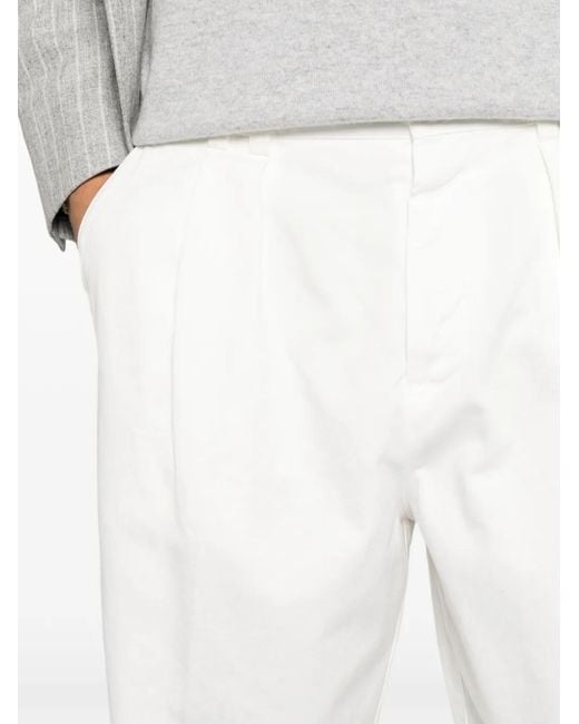 Canali Straight Plooibroek in het White voor heren