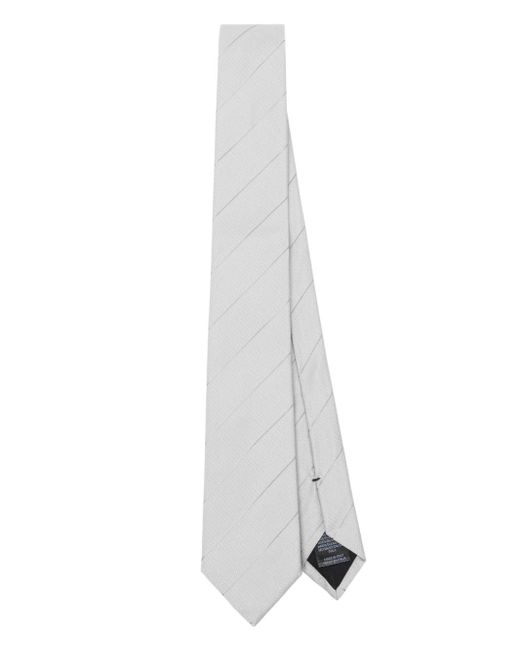 Cravate en soie à rayures diagonales Paul Smith pour homme en coloris White