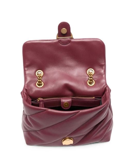 Pinko Purple Mini Love Puff Quilted Shoulder Bag