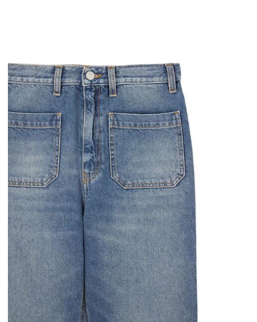 Fortela Blue Patch-Pockets Bootcut Jeans