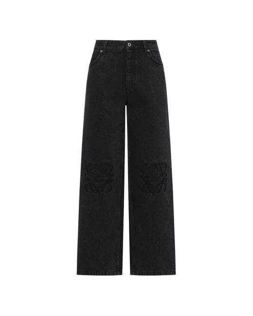 Loewe Black Anagram Baggy Jeans