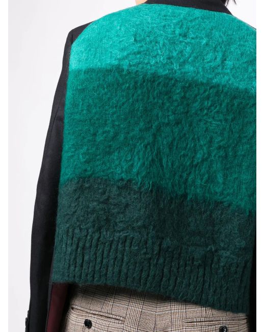 Kolor Black Knitted-Back Single-Breasted Blazer