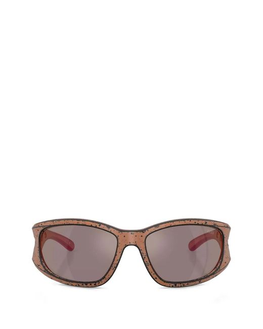 DIESEL Pink Cut-Out Rectangle-Frame Sunglasses