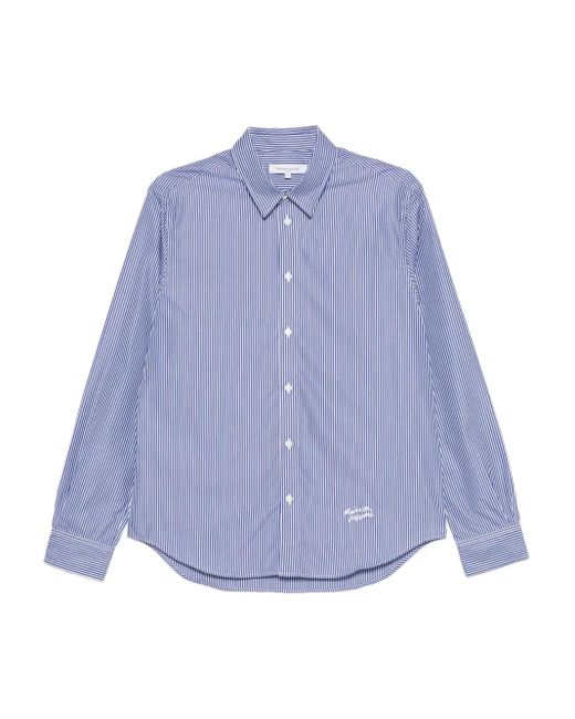 Maison Kitsuné Gestreept Overhemd in het Blue voor heren