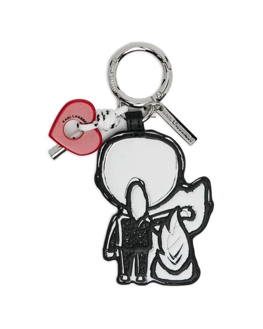 Karl Lagerfeld White Ikon Hearts Keychain
