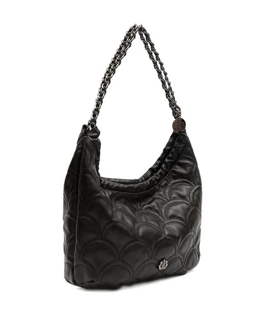 Isla Black Sirena Cocoon Hobo Quilted Chain Shoulder Bag
