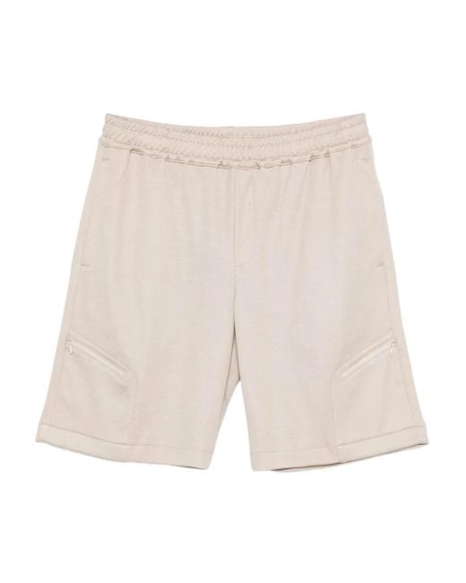 メンズ Eleventy Zip-pocket Elasticated Shorts White