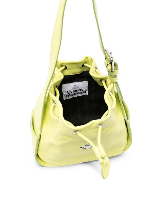 Vivienne Westwood Yellow Stacey Orb-Plaque Bucket Bag