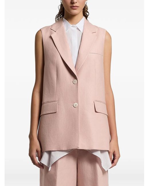 Peserico Natural Veste Boutonnée À Design Sans Manches