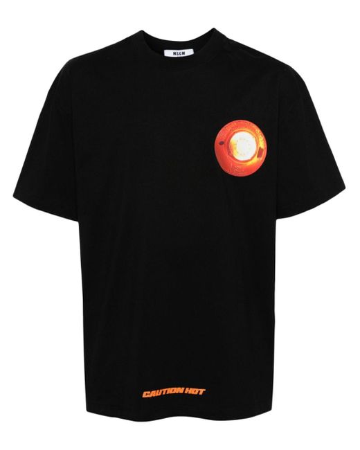 T-shirt en coton à imprimé graphique MSGM pour homme en coloris Black