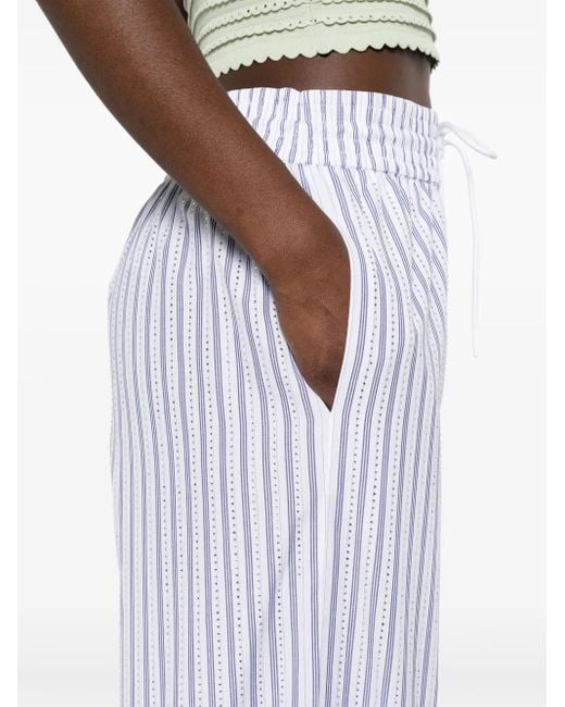 Sandro White Striped Trousers
