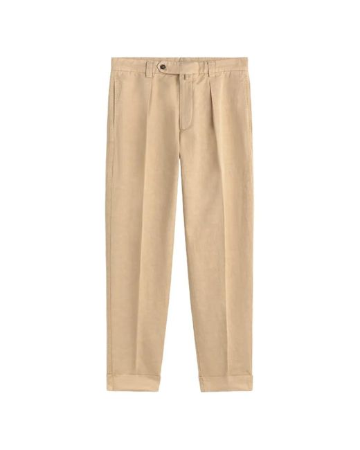 LES HÉRITIERS Natural Bellver Pleated Trousers for men