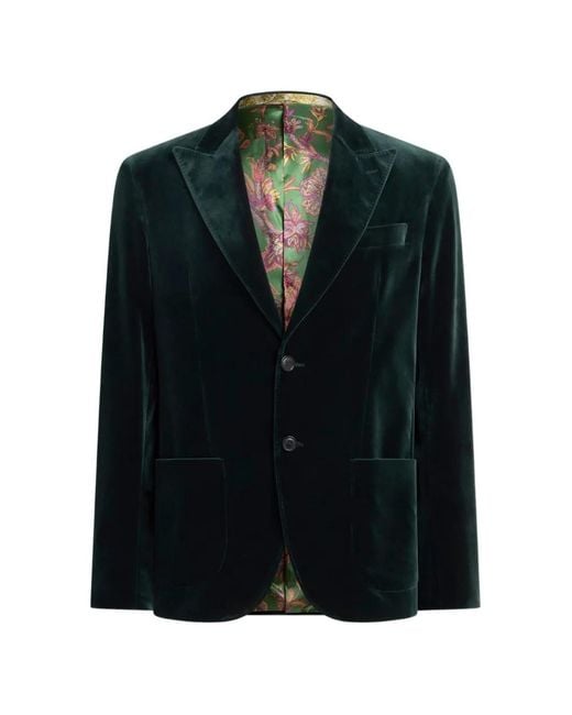 Etro Black Single-Breasted Jacket for men