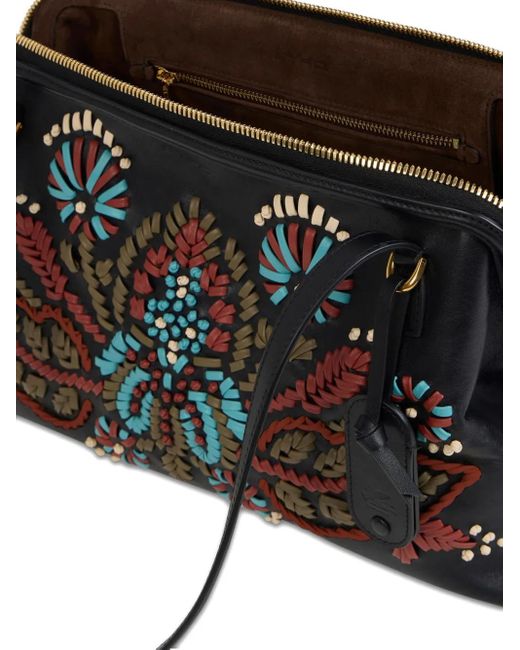 Etro Black Schultertasche mit Stickerei