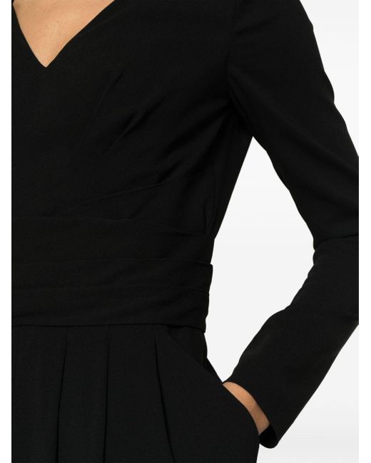 Alberta Ferretti Midi-jurk Met V-hals in het Black