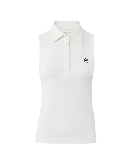 Malbon Golf White Claudia Sleeveless Polo Shirt