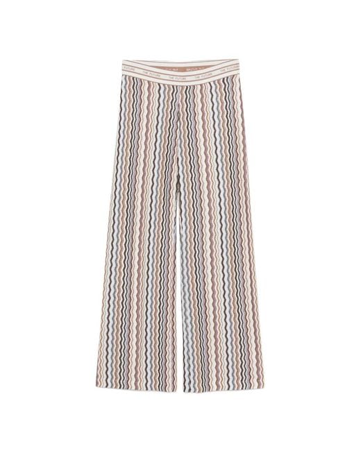 Cambio White Allison Striped Trousers