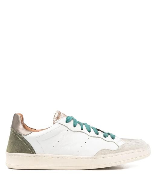 Elia Maurizi White Fiona Panelled Sneakers