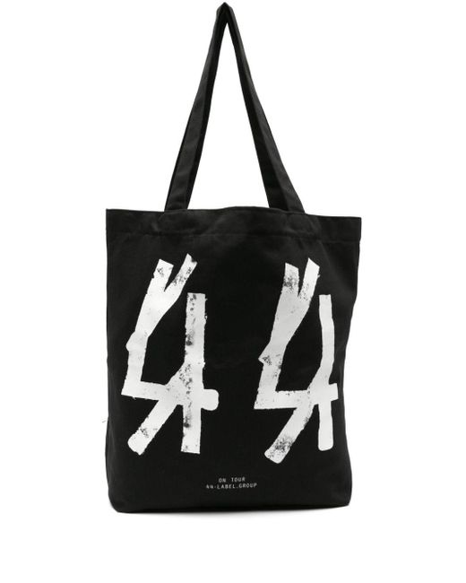 44 Label Group Black Concrete Cotton Tote Bag