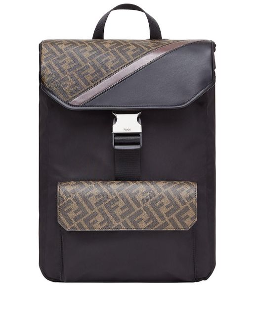 Fendi レザー モノグラム バックパック カラー ブラック メンズ Lyst