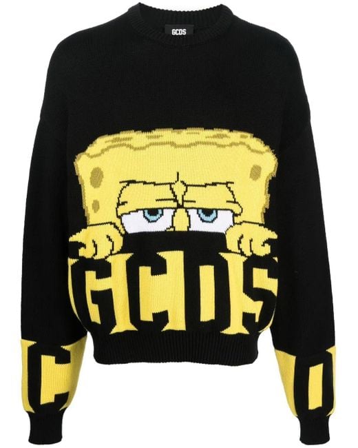 Maglione Con Stampa di Gcds in Black da Uomo