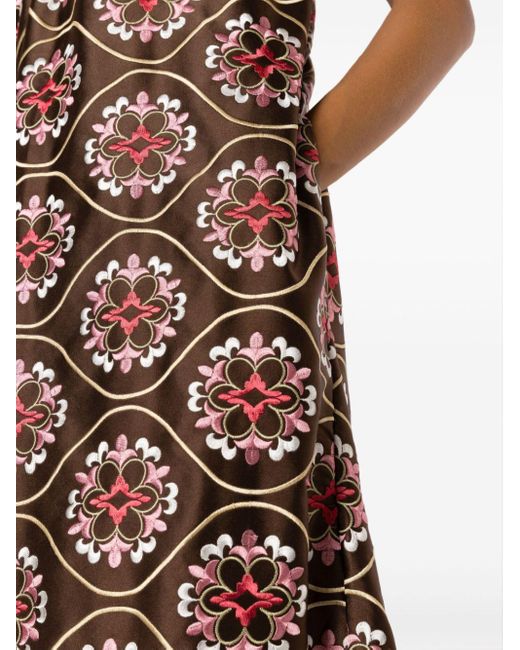 Olympiah Brown Marrakech-print Silk-blend Maxi Dress