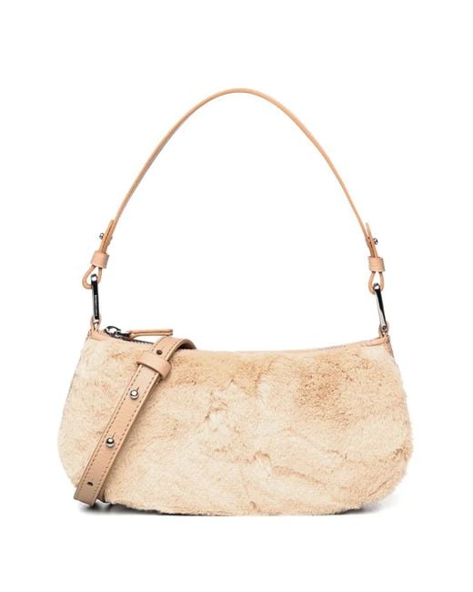 Coccinelle Natural Faux-Fur Shoulder Bag