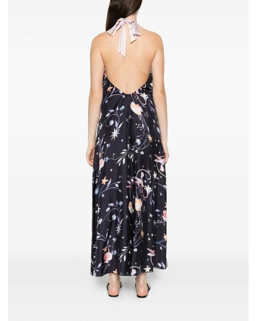 Forte_forte Blue Halter Floral Print Dress