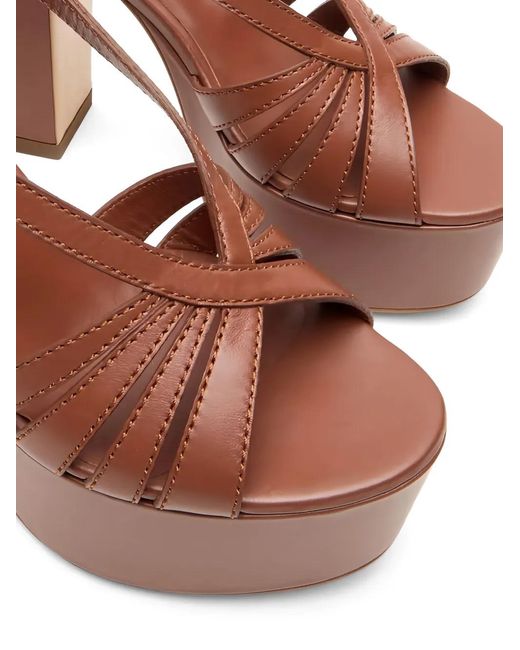 Casadei Brown Elsa Platform Sandals