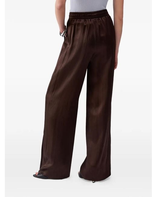 Liu Jo Brown Slit-Satin Trousers