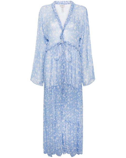 Evarae Blue Talia Abstract-print Maxi Dress